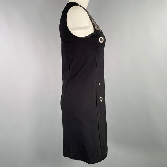 CoSTUME NATIONAL Size XS Black Silver Viscose Blend Two Tone Shift Dress - Picture 3 of 7